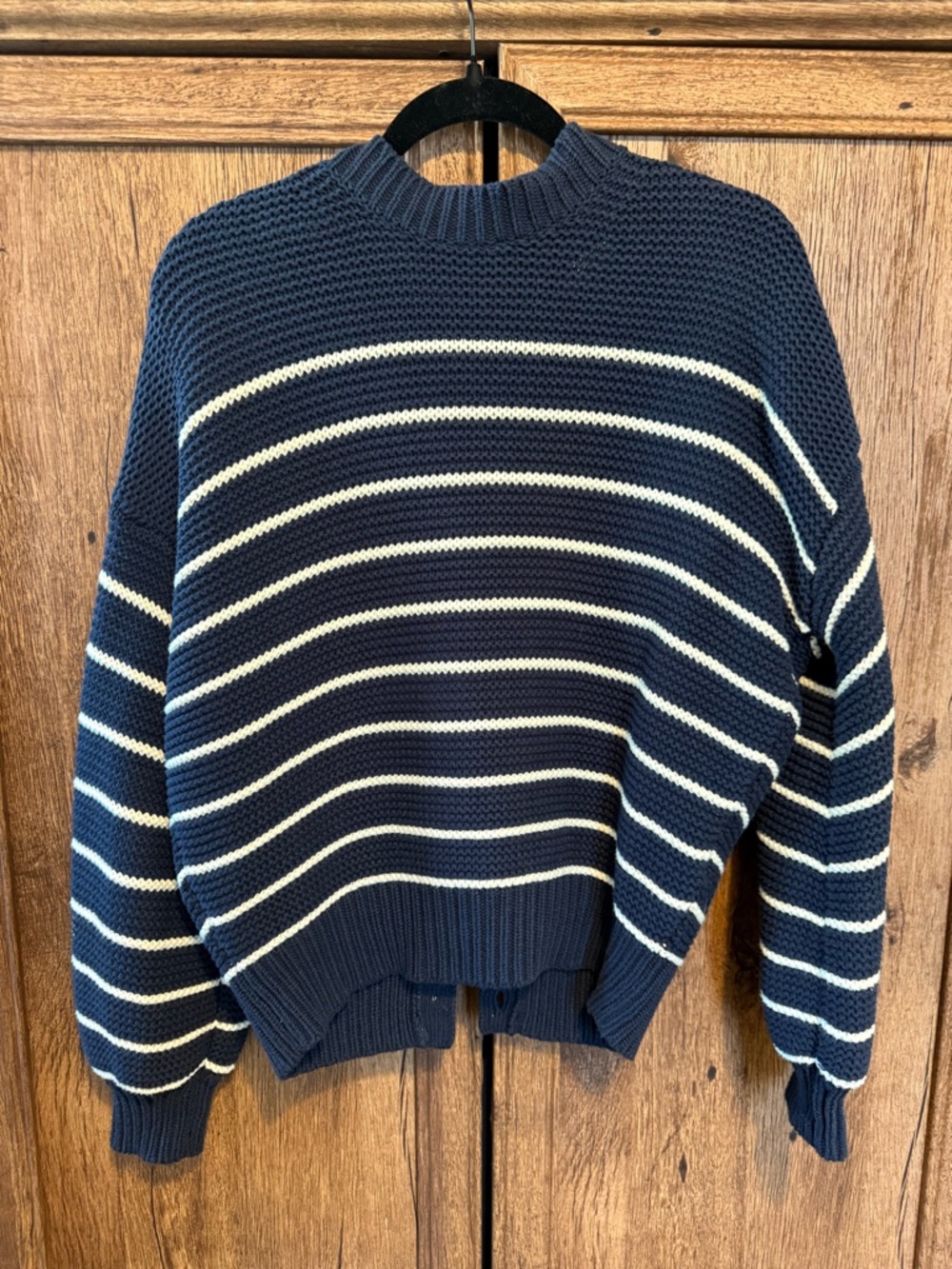 Alex Mill Button-Back Crewneck Sweater in Stripe